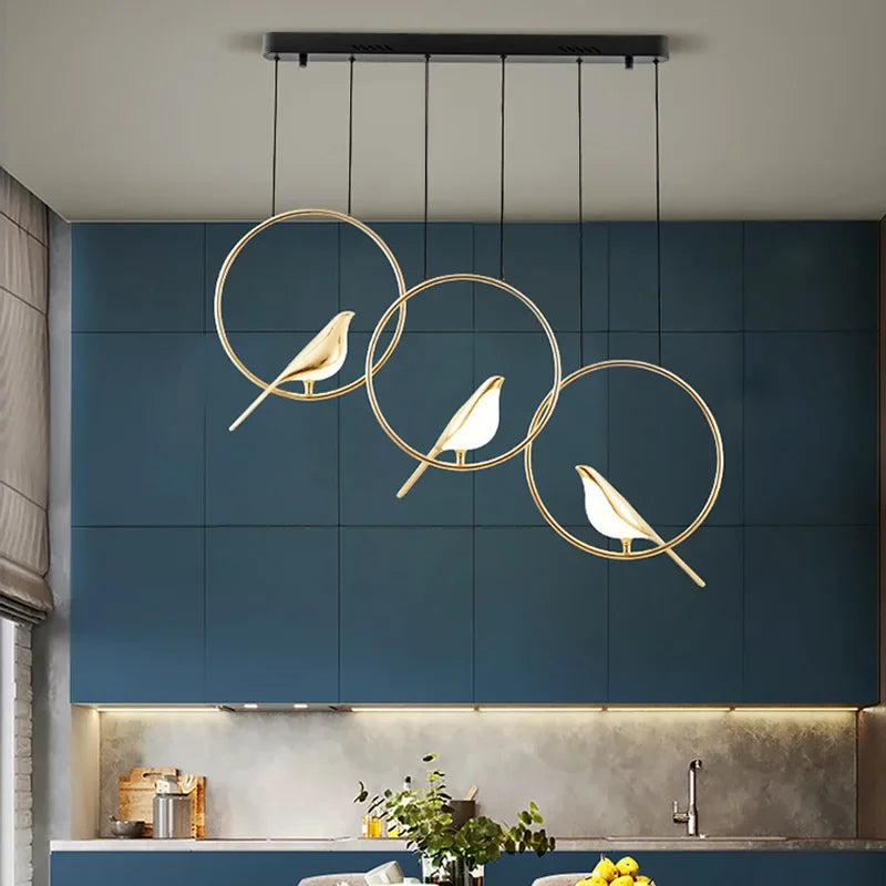 Afralia™ Modern Bird LED Hanging Chandelier Pendant Light Fixture for Home Decor and Lighting