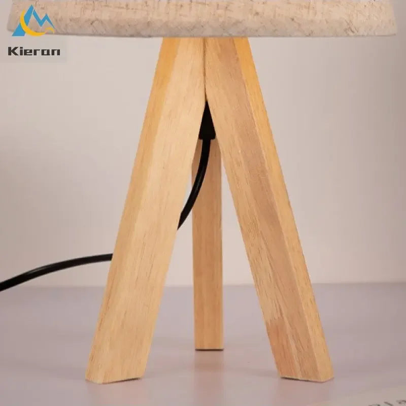 Afralia™ Solid Wood LED Table Lamp for Bedroom Hotel Living Room Decor