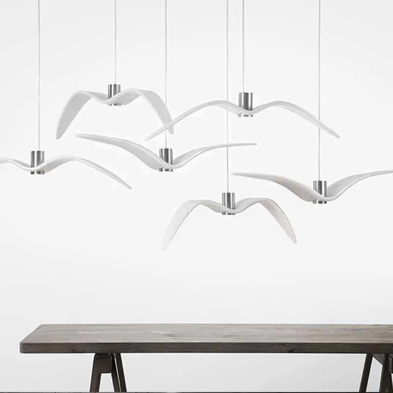 Afralia™ Seagull Nordic Bird Resin Pendant Light for Living Room, Dining, Bedroom