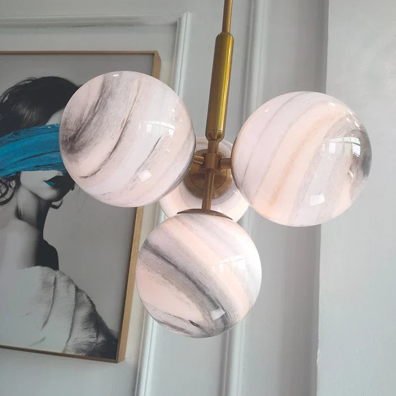 Afralia™ Scandinavia Glass Chandelier Pendant Lamp for Living Dining Room