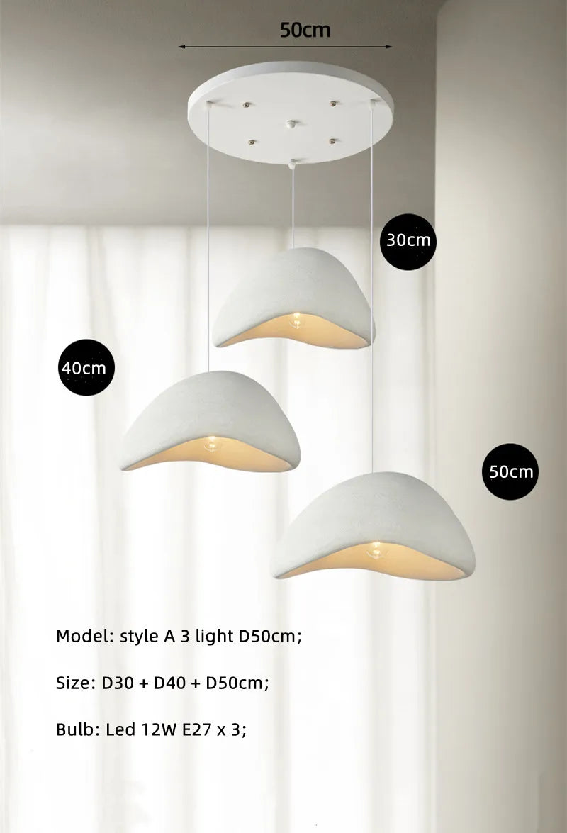 Afralia™ Nordic Wabi Sabi E27 LED Pendant Light: Minimalist Loft Bar Restaurant Lamp