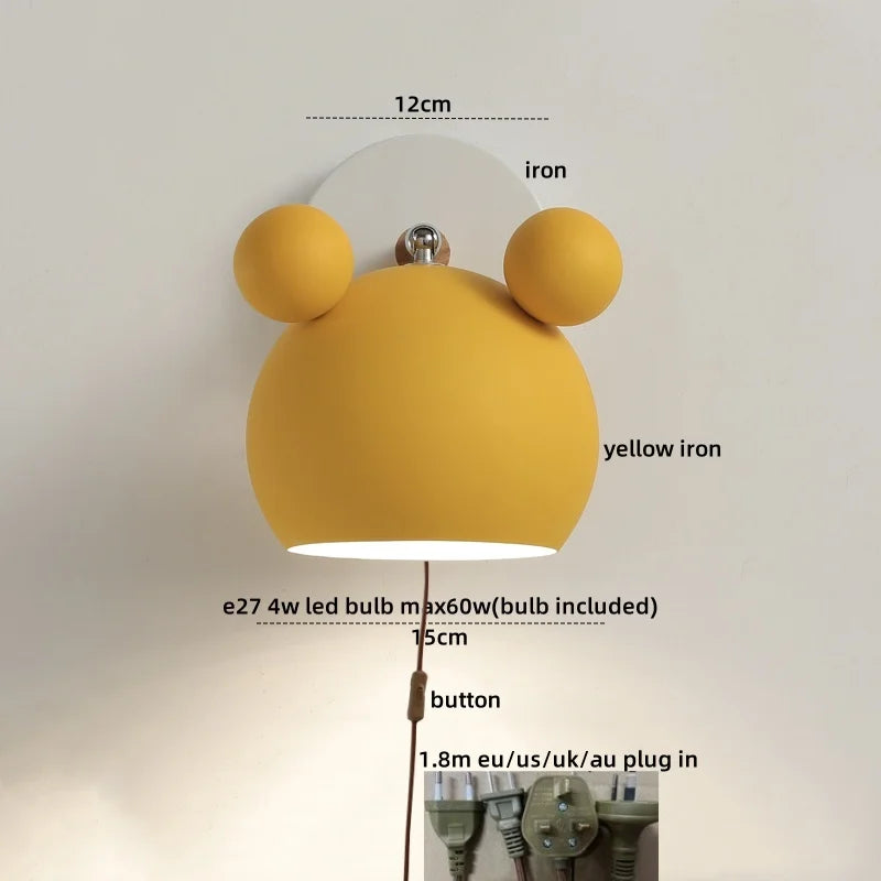 Afralia™ Wood Iron LED Wall Lights with Pull Chain Switch for Modern Living Spaces