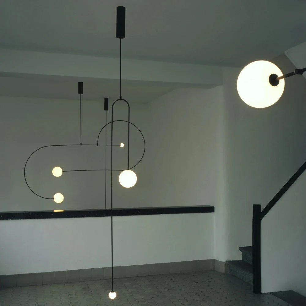 Afralia™ Arc Line Chandelier: Nordic Suspension Pendant for Living Dining Room Kitchen