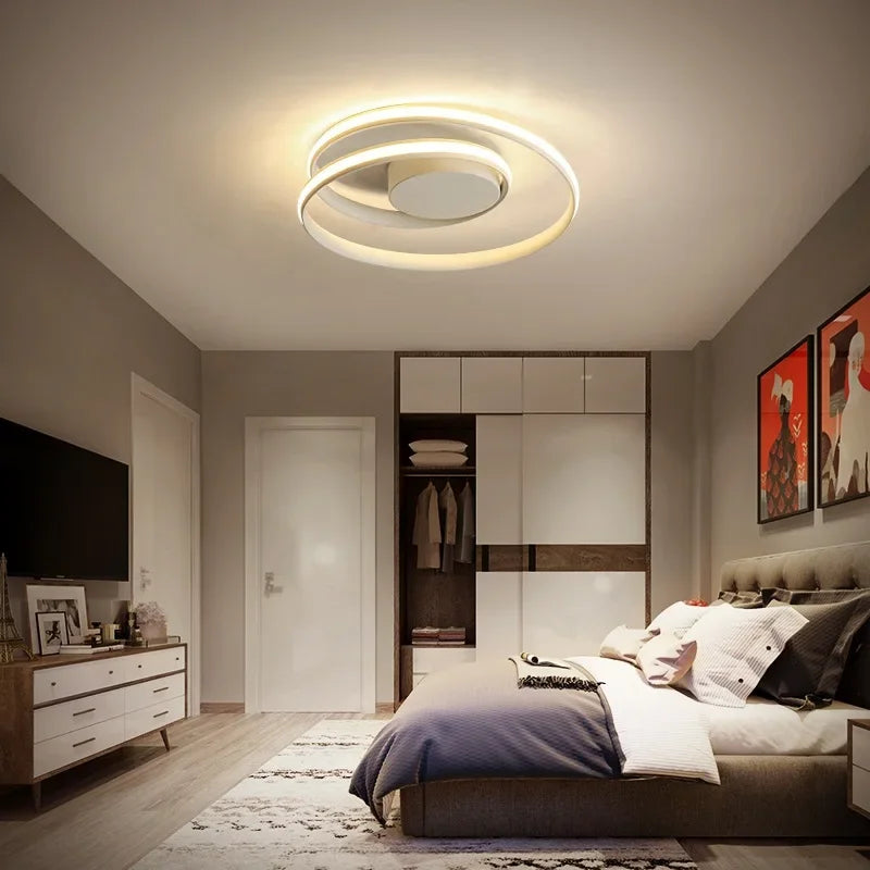 Afralia™ Modern LED Ceiling Light - Simple Round Ring Design for Living Room and Bedroom Decoration Lighting