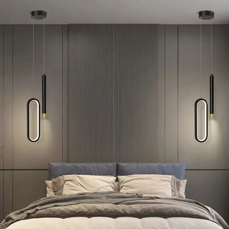 Afralia™ Modern LED Minimalist Chandelier: Nordic Bedroom Pendant Light for Stylish Home Decor