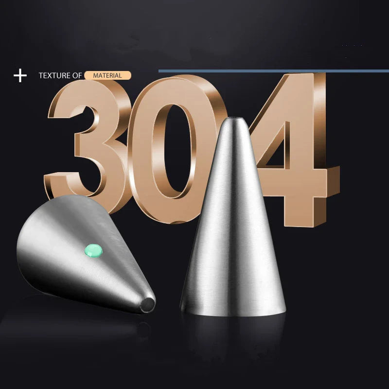 Afralia™ Stainless Steel Round Hole Piping Nozzles Cake Decorating Tool
