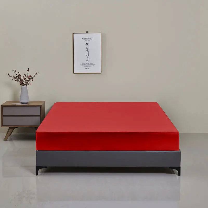 Afralia™ Waterproof Brushed Bedsheet, Solid Color Single Bed Cover with Elastic Band