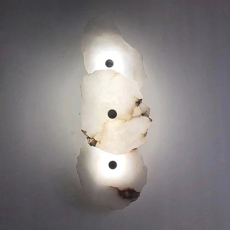 Afralia™ Marble LED Wall Lamp Copper Luxury Lighting Sconce for Living Room Decor