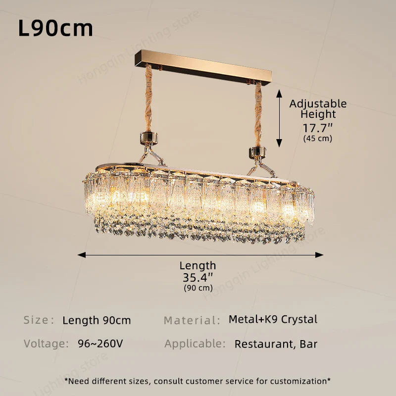Afralia™ Crystal Chandelier Modern Luxury Pendant Light for Kitchen Island Living Room Hallway