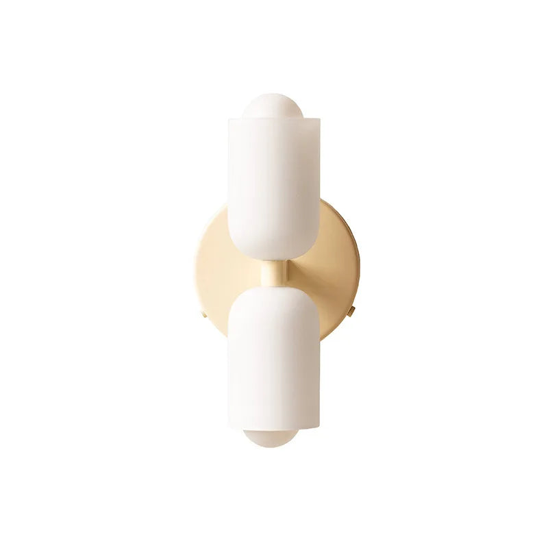 Afralia™ French Cream Double Headed Glass Wall Lamp for Bedroom and Living Room