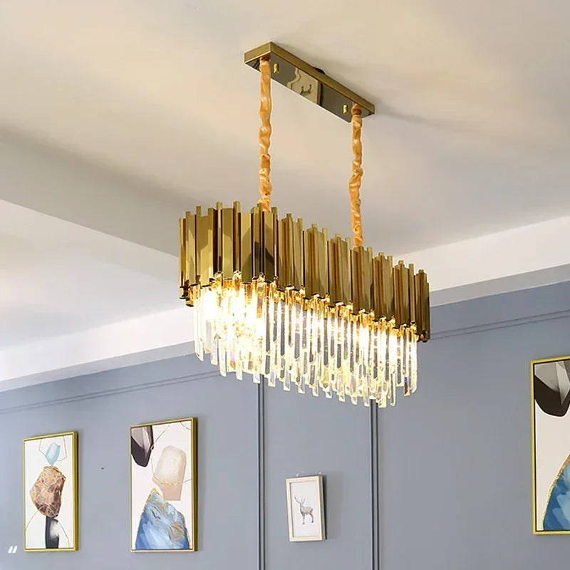 Afralia™ Golden Luxury Chandelier: Elegant Crystal Ceiling Light for Hotel Living Room