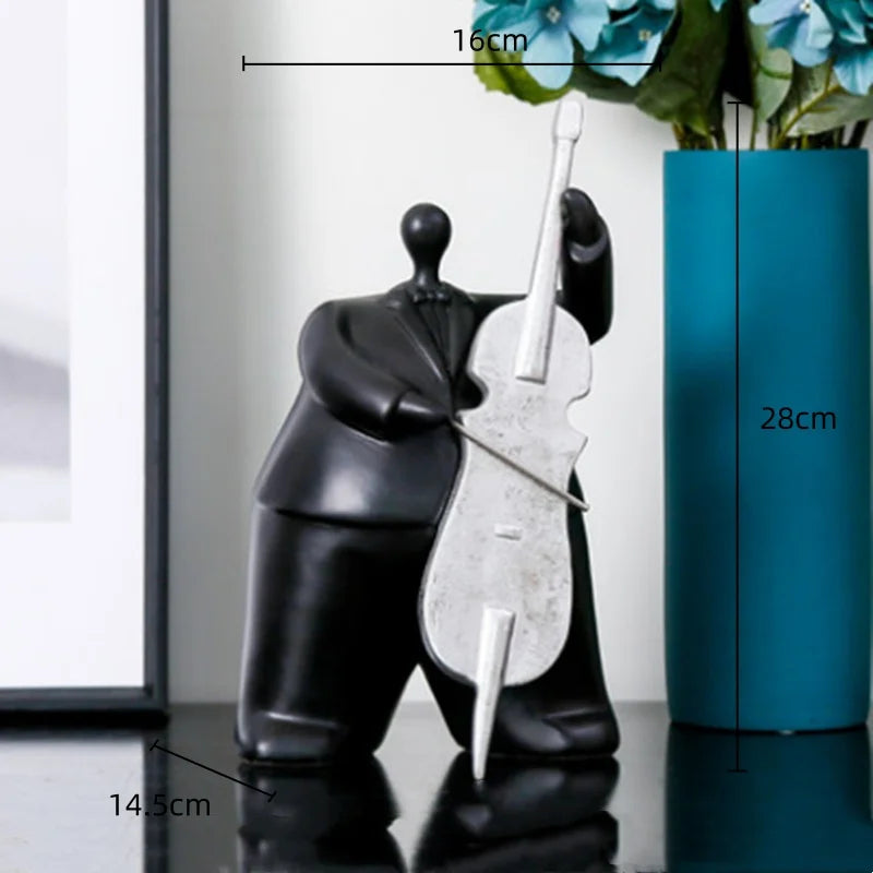 Afralia™ Human Figure Sculpture Musical Instrument Band Character Home Decoration