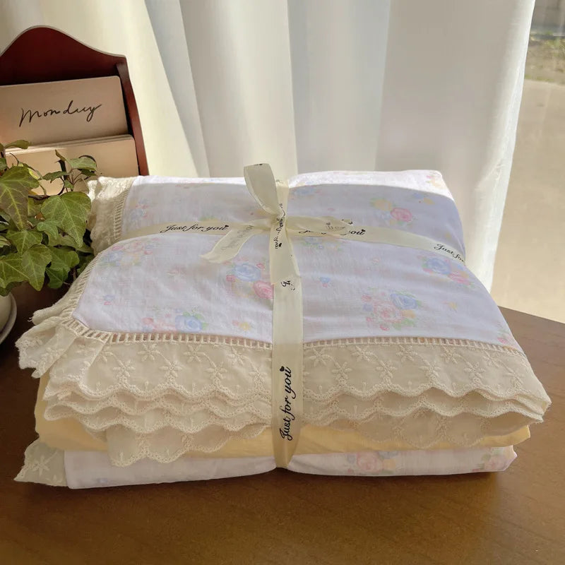 Afralia™ Lace Romantic Comforter Set - Full Twin Double Size Bed Linens