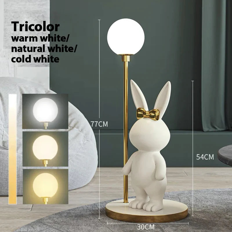 Afralia™ Rabbit LED Floor Lamp for Kids Room Nordic Modern Style