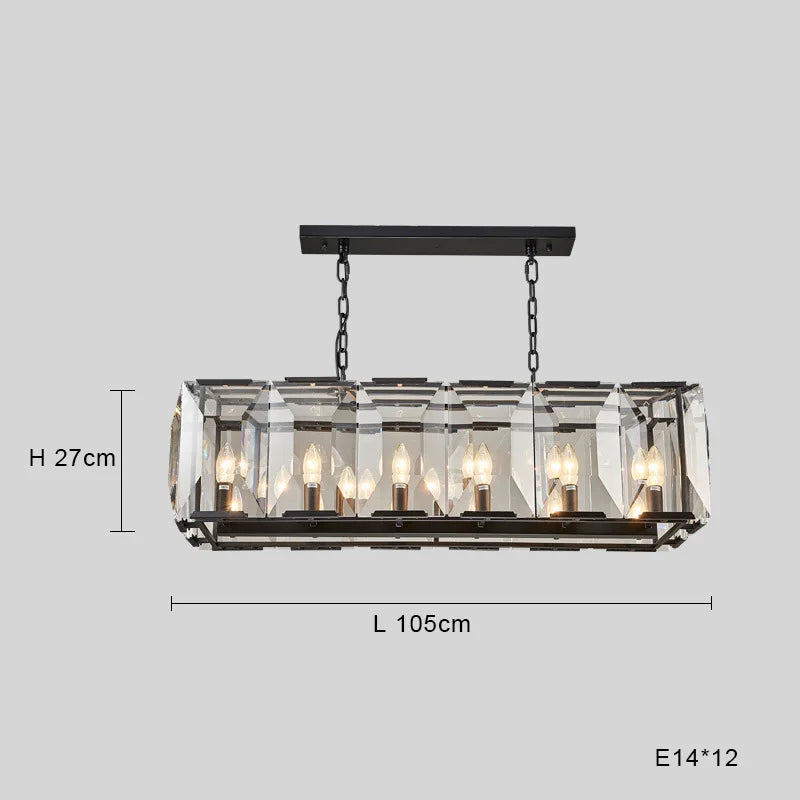 Afralia™ Black Crystal Pendant Chandelier for Home Decor Luxe Lighting