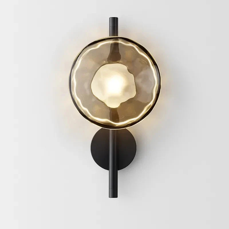 Afralia™ Nordic Glass Wall Lamp Modern Metal Light for Bedroom Parlor Restaurant Hallway