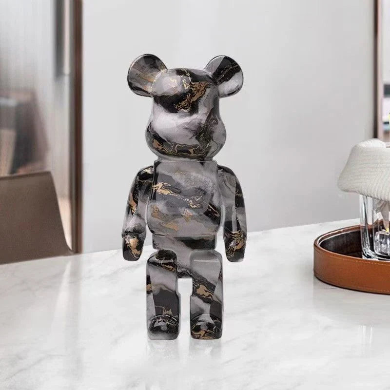 Afralia™ Graffiti Bear 27cm Figurine | Modern Home Decor Statue & Money Jar