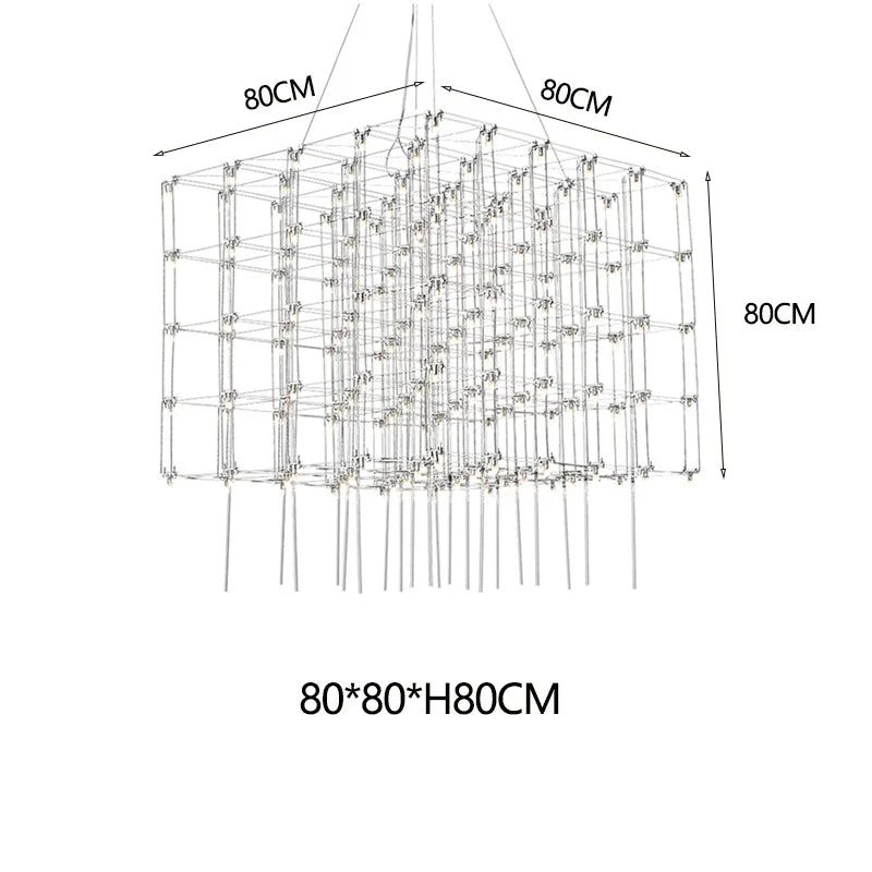 Afralia™ Sky Starlight Cube Chandelier for Living Room, Restaurant, Hotel Lobby, Bar, and Sales Department