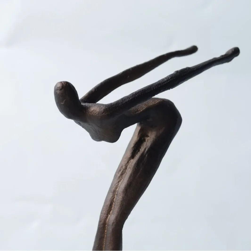 Afralia™ Diving Sportsman Metal Sculpture - Abstract Swimming Figure for Home Decor