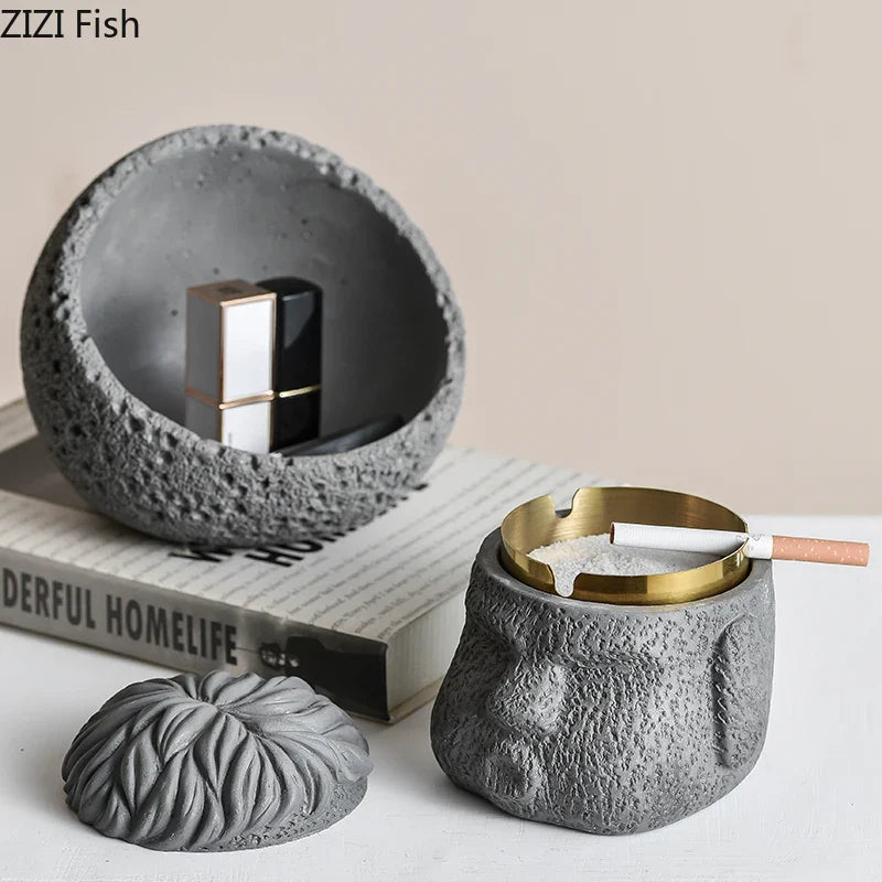 Afralia™ Abstract Figure Portraits Cement Ashtray Smoking Accessories Gift