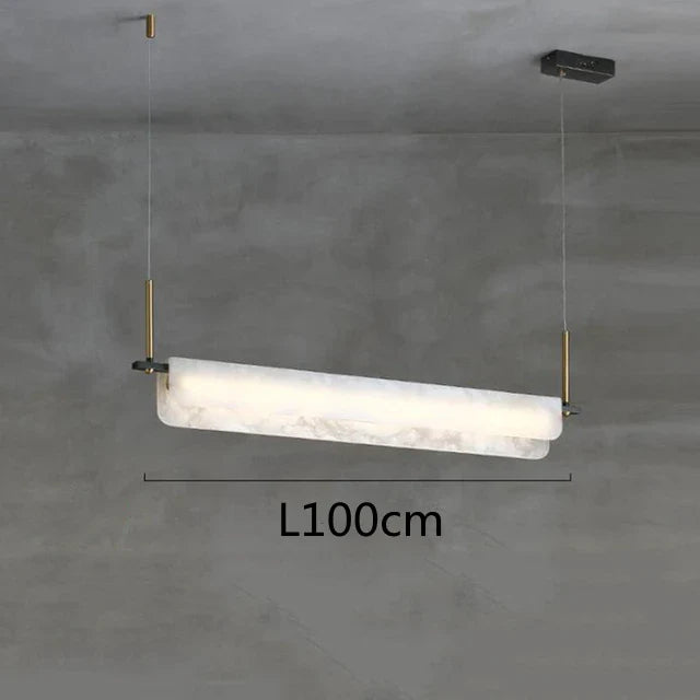 Afralia™ Natural Marble LED Ceiling Pendant Light: Stylish Dimmable Decorative Lighting for Living Room