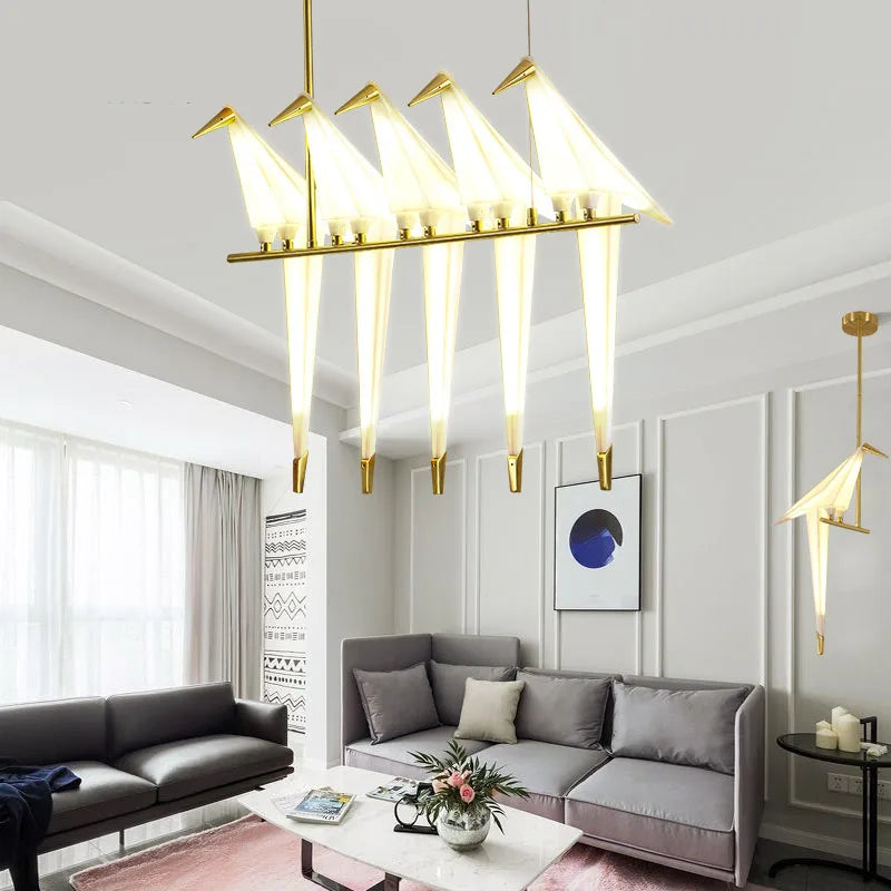 Afralia™ Origami Bird Cage Pendant Light for Home Decor