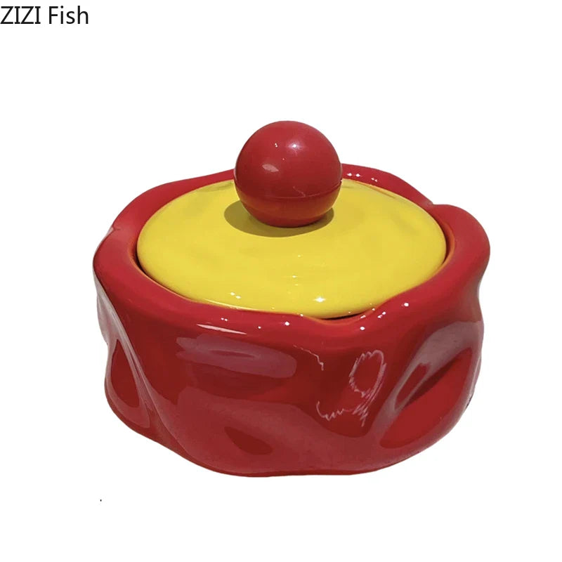 Afralia™ Ceramic Irregular Shape Ashtray for Smoking - Colorful Table Accessories