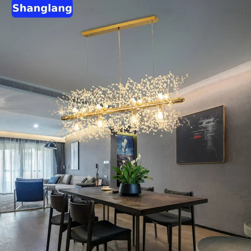 Afralia™ Crystal Snowflake Chandelier: Modern Nordic Style Luxury Light for Living Room Decor