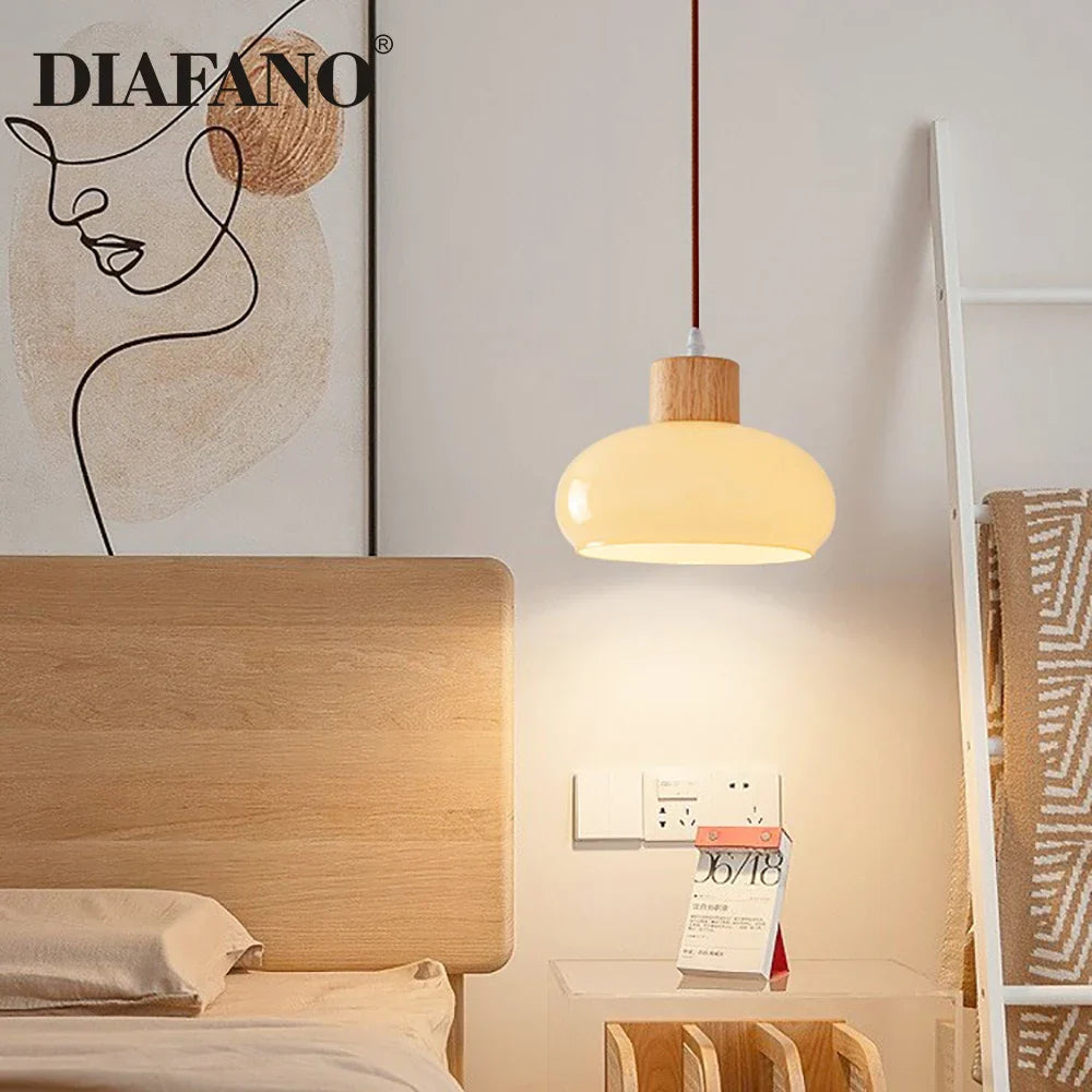 Afralia™ Orange Glass LED Pendant Light Fixture for Home Indoor Living Spaces