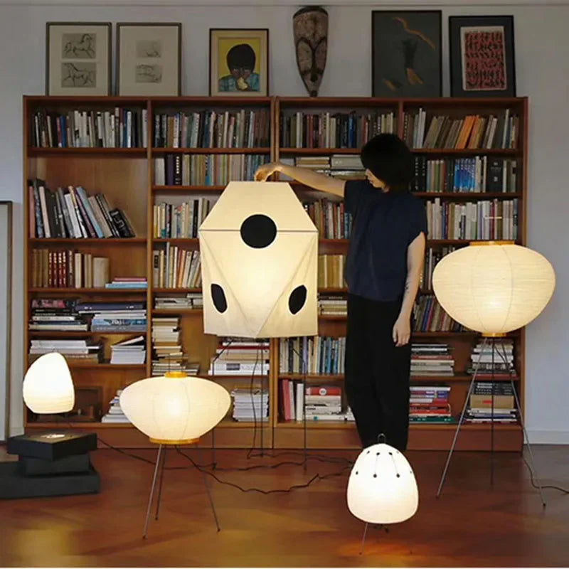 Akari Noguchi Rice Paper Floor Lamp LED E27 Standing Light by Afralia™