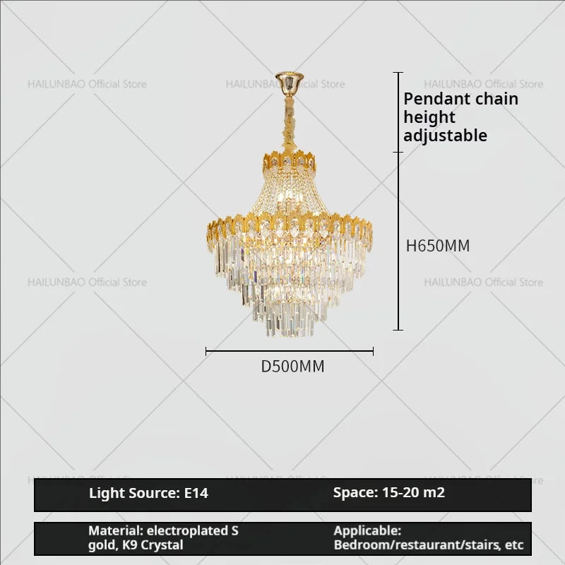 Afralia™ Hollow Crystal Chandelier: High Post Modern Luxury for Duplex Living Room