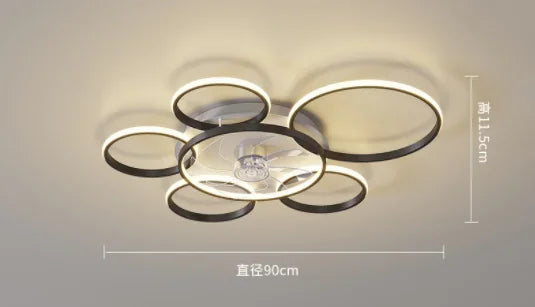 Afralia™ Luxury Nordic Living Room Ceiling Fan Light