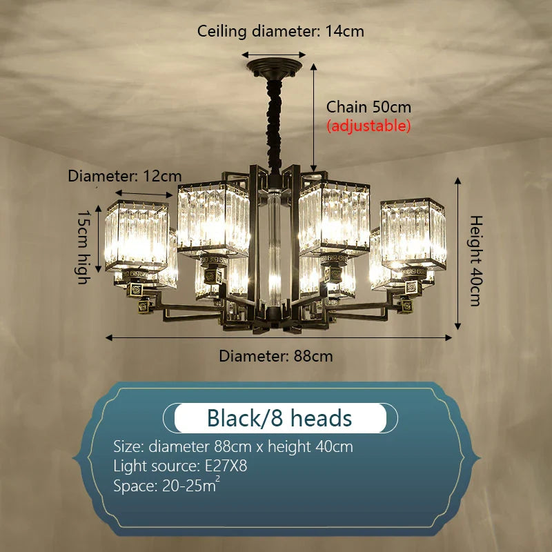 Afralia™ Luxury Crystal Chandelier for Living Room Dining Bedroom Hall Home Lighting