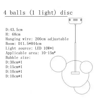 Afralia™ Art Deco Glass Bubble Chandelier: Customized for Living Room, Dining Room, Bar