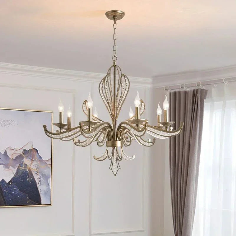 Afralia™ French Candle Design Crystal Chandelier LED Pendant Lighting for Home Décor