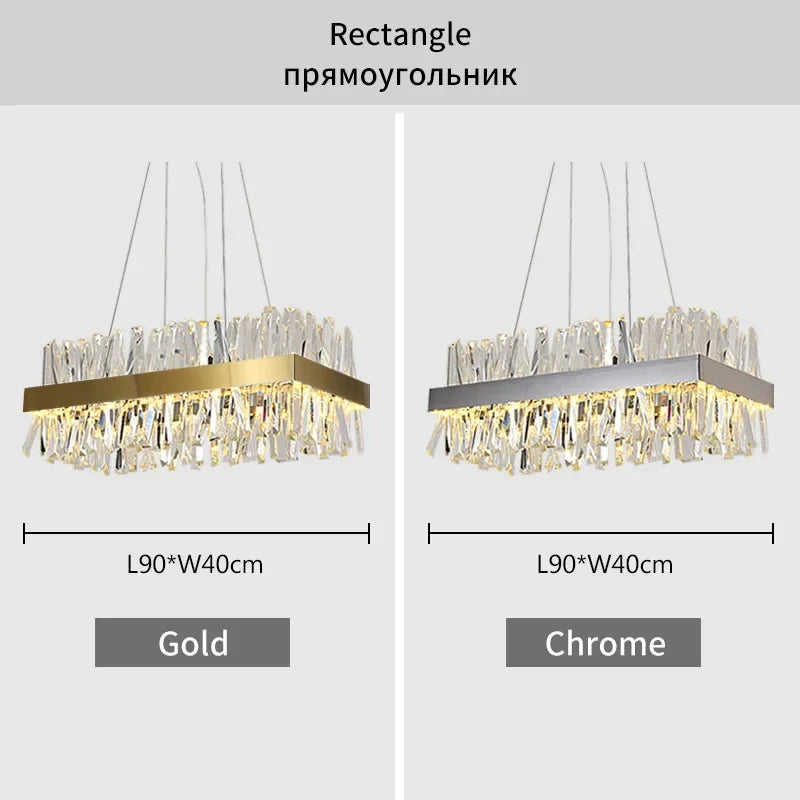 Afralia™ Crystal LED Chrome Pendant Chandelier for Kitchen Dining Living Room