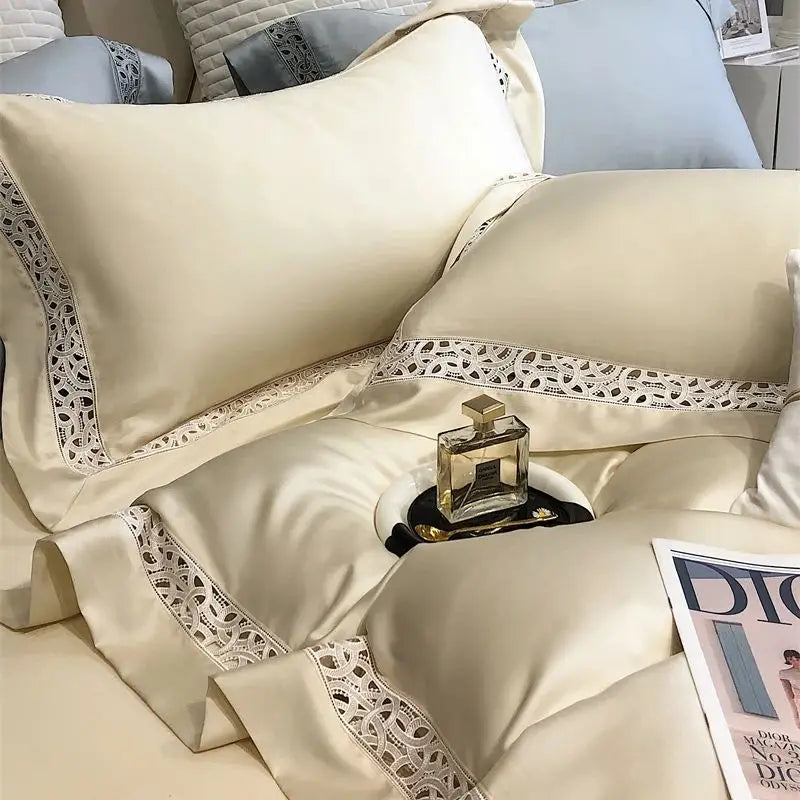 Afralia™ Eucalyptus Fiber Hollow Wide Edge Bedding Set - Soft, Silky, & Breathable