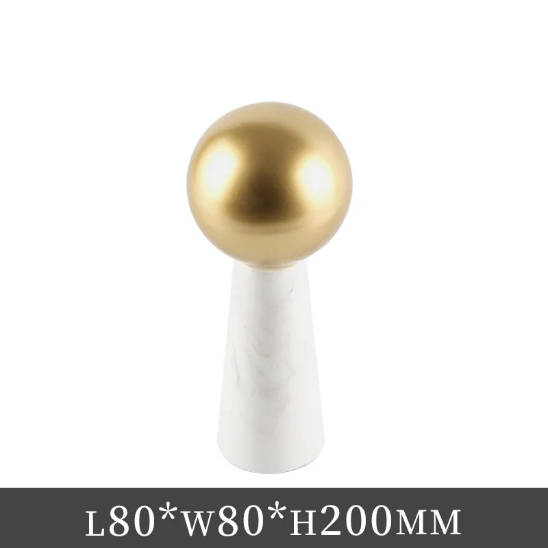 Afralia™ Golden Ball Marble Cone Metal Spherical Ornaments