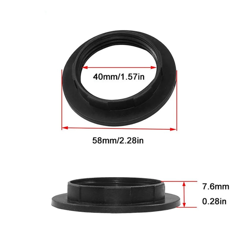 Afralia™ Black White E27 Light Socket Ring 40mm Collar Rings for Glass Shade