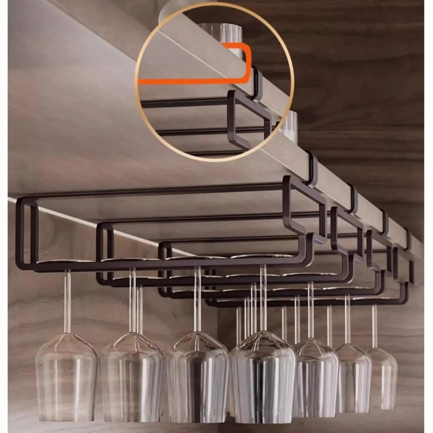 Afralia™ Wrought Iron Wine Glass Holder - Nordic Style Hanging Rack