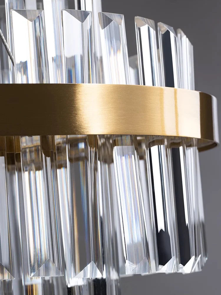 Afralia™ Crystal Hanging Lamp for Luxurious Living Room Decor