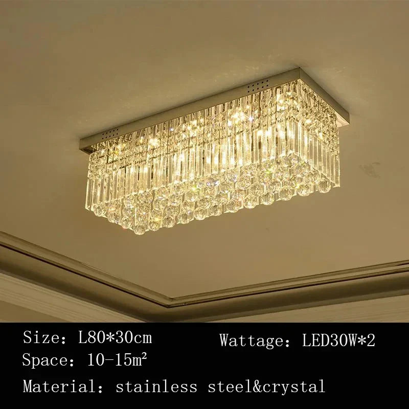 Afralia™ Crystal LED Ceiling Lamp for Luxurious Villa Living Room and Bedroom Home Decor