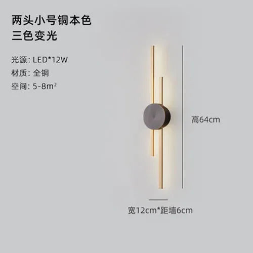 Afralia™ Postmodern Gold LED Wall Lamp Copper Sconce for Living Room