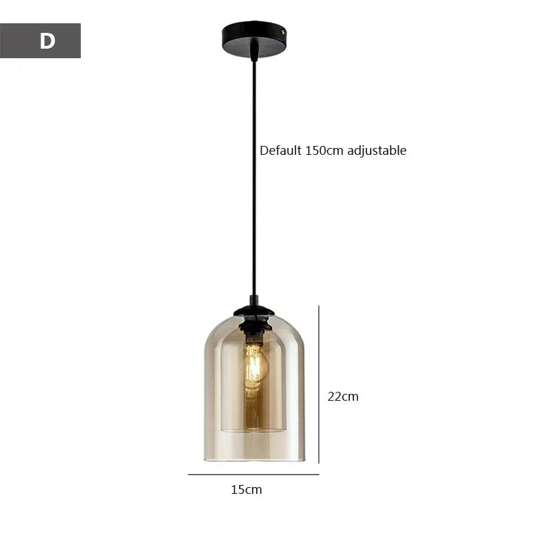 Afralia™ Nordic Glass Pendant Lights LED for Bedroom Living Room Cafe Decor