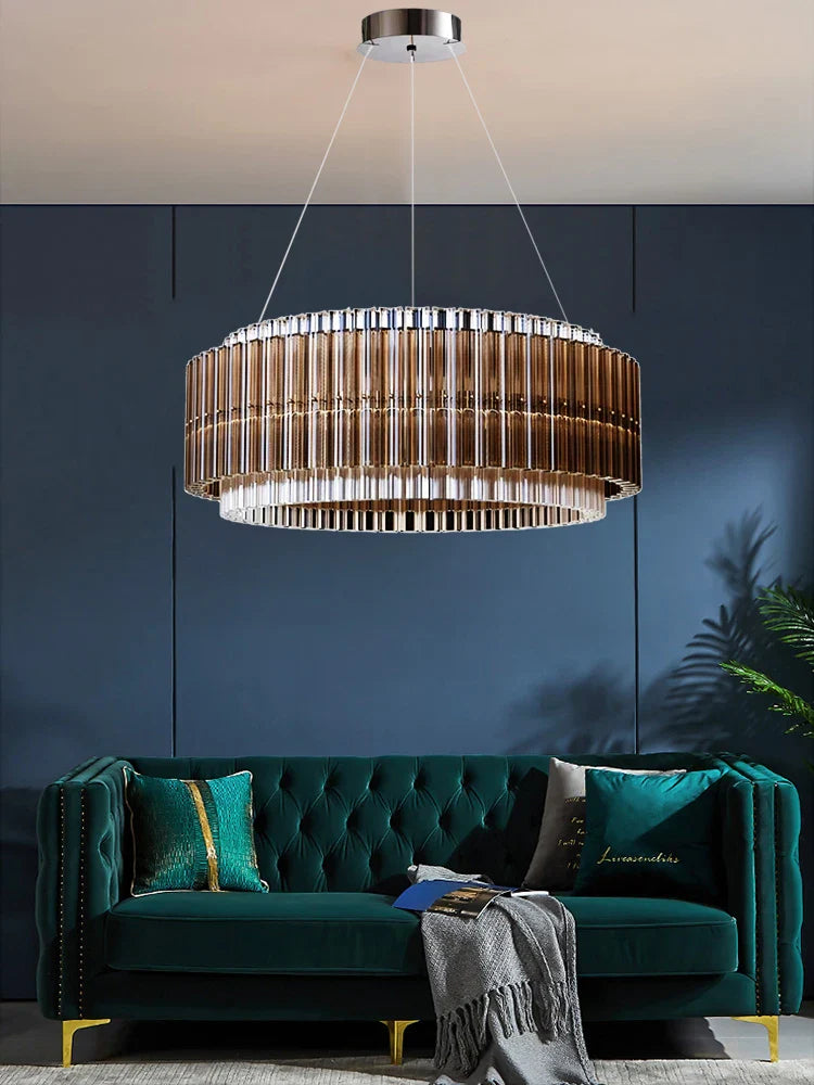 Afralia™ Postmodern Brown Glass Chandelier Lighting - 2025 New Design