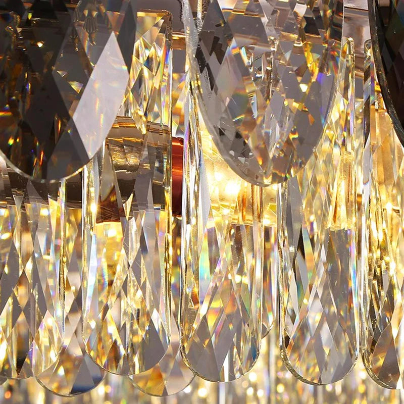 Afralia™ Crystal Chandelier Pendant Light for Living Room Bedroom Ceiling - Indoor Luxury Lighting