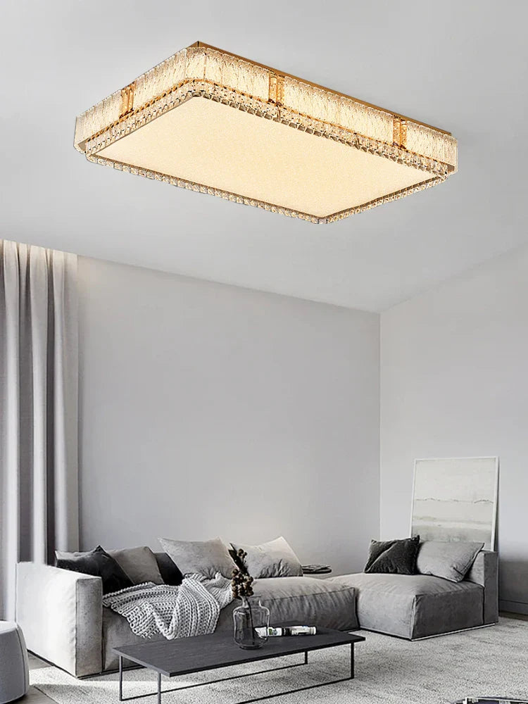 Afralia™ Glass Crystal LED Ceiling Lamp Modern Minimalist Home Décor Light Fixtures