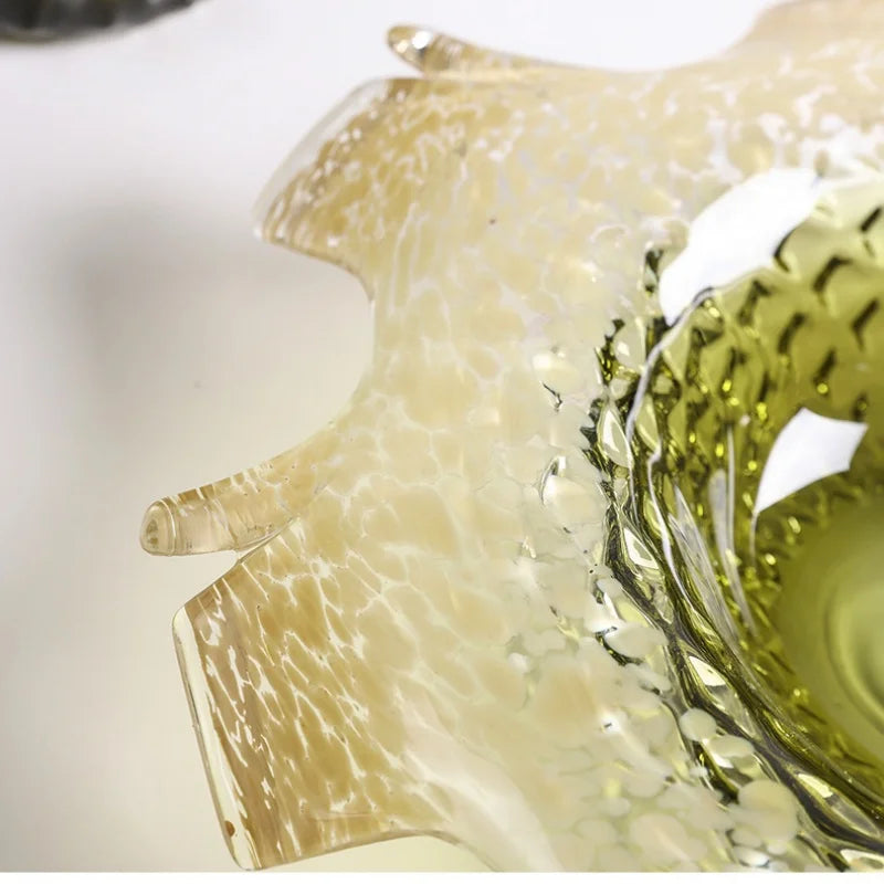 Afralia™ Gradient Glass Vase & Fruit Plate Set for Home Decor & Storage