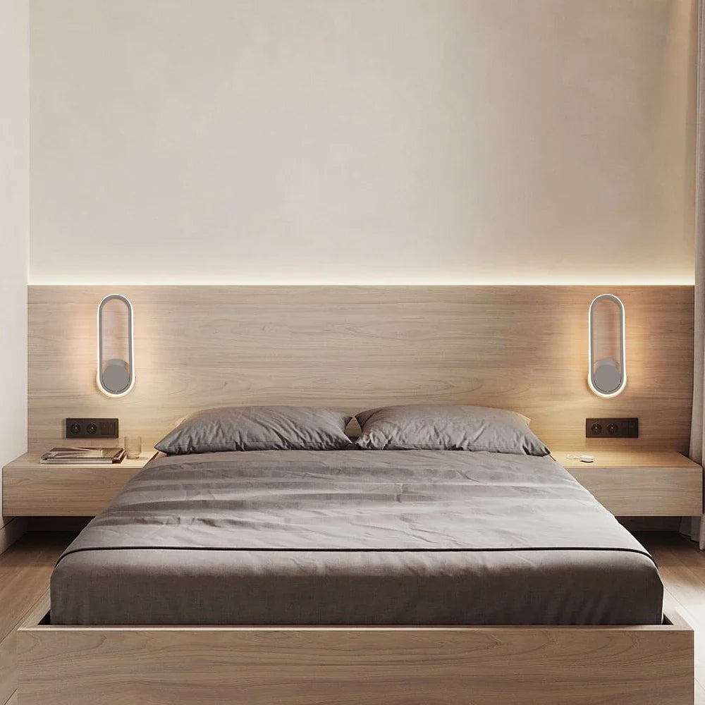 Afralia™ Modern White LED Wall Sconce Rotational Light Fixture for Bedroom Living Room