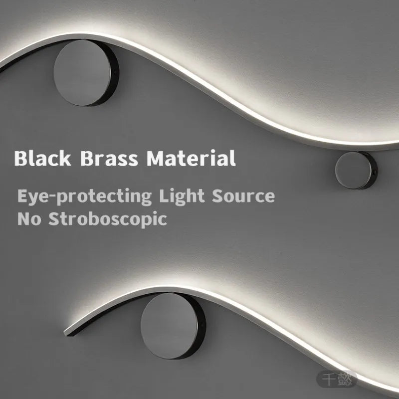 Afralia™ Modern Brass LED Wall Lamp, Nordic Copper Interior Light for Living Room, Bedroom, Stairs